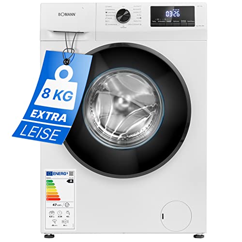 Bomann® Waschmaschine 8kg | 10 Jahre Motor-Garantie | Invertermotor | 15 Waschprogramme | Washing Machine mit Dampffunktion